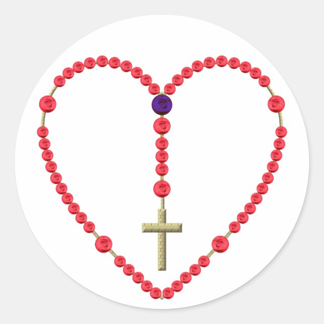 Rosary (Rote und Blaue Rose) Runder Aufkleber (Vorderseite)