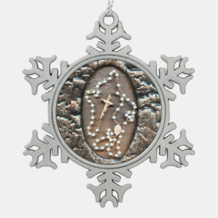 Rosary Schneeflocken Zinn-Ornament