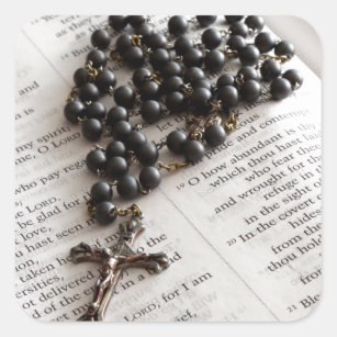 Rosary über die Bibel Quadratischer Aufkleber