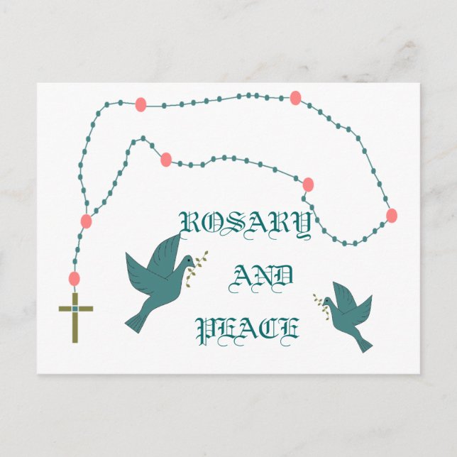 ROSARY UND FRIEDEN POSTKARTE (Vorderseite)