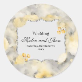 Rosas amarillas runder aufkleber