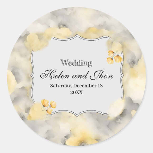 Rosas amarillas runder aufkleber (Vorderseite)