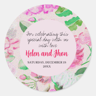 Rosas verano runder aufkleber