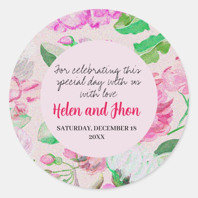 Rosas verano runder aufkleber (Vorderseite)