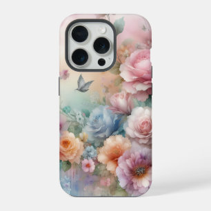 Rosas Vintage Farbe Pastell mit Schmetterling iPhone 15 Pro Hülle