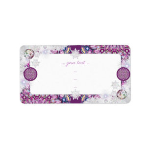 Rosass und Schneeflocke aus Kardinal Adressaufkleber