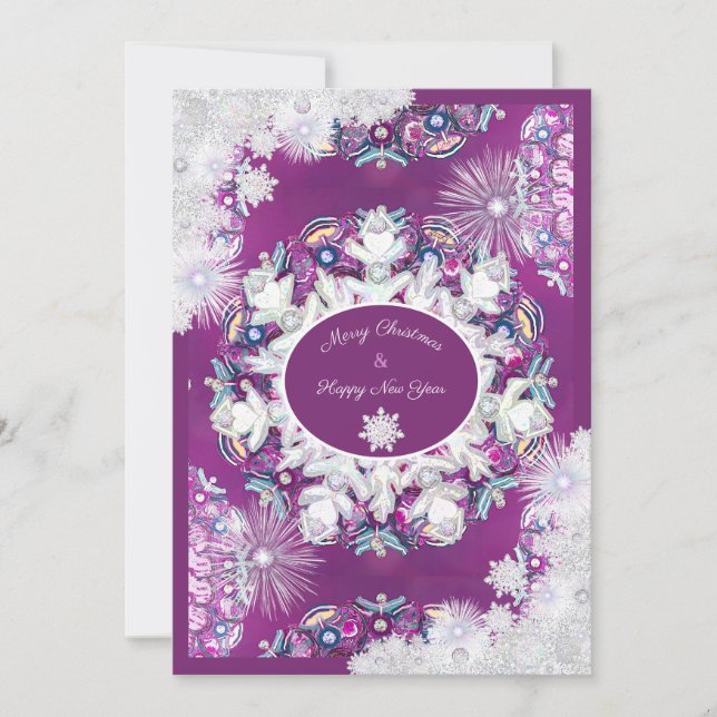 Rosass und Schneeflocke aus Kardinal Feiertagskarte (Vorderseite)