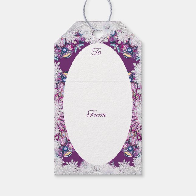 Rosass und Schneeflocke aus Kardinal Geschenkanhänger (Vorderseite)