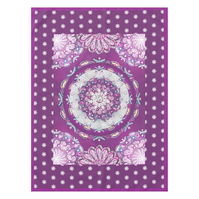 Rosass und Schneeflocke aus Kardinal Tischdecke (Vorderseite)