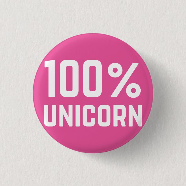 Rosaunicorn-Abzeichen-Button-Knopf 100% Button (Vorderseite)