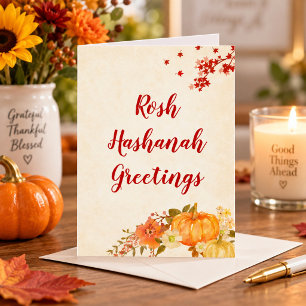 Rosch Haschana Herbstblumen Feiertagskarte