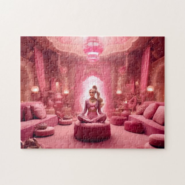 Röschenschloss der rosa Fee Meditation Puzzle (Horizontal)