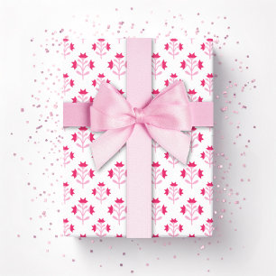Röschenzweig in Rosa Geschenkpapier