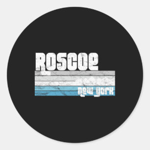 Roscoe New York Ny Retro Urlaub Skifahren Sn. Runder Aufkleber