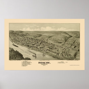Roscoe, PA Panoramic Map - 1902 Poster