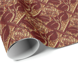 Rose-04-Brick Red-Gift Wrapping Paper Geschenkpapier
