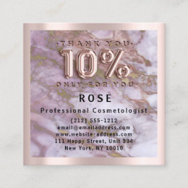 Rose 10% Ermäßigung für Hair Gold Pink Marmor Logo Terminkarte