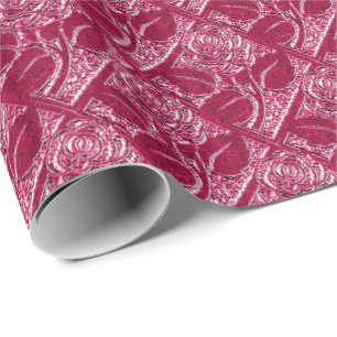 Rose-13-Magenta-Geschenkpapier Geschenkpapier