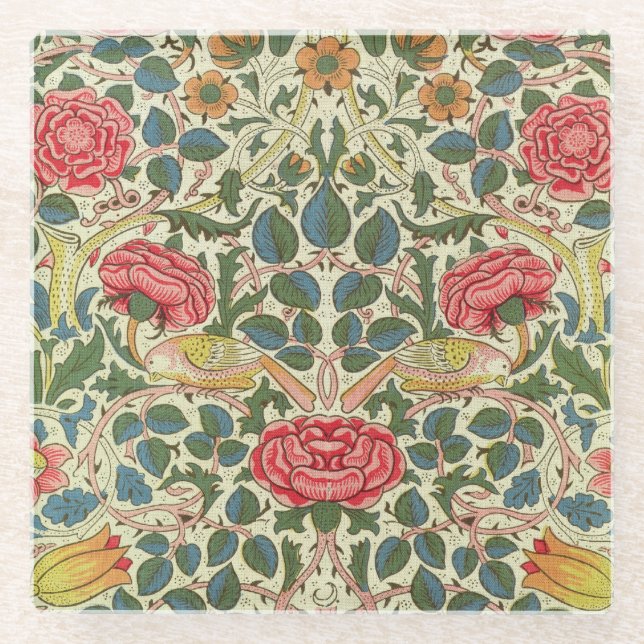 'Rose', 1883 (Baumwolle) Glasuntersetzer (Vorderseite)