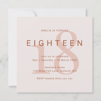 Rose 18. Geburtstagsparty Einladung