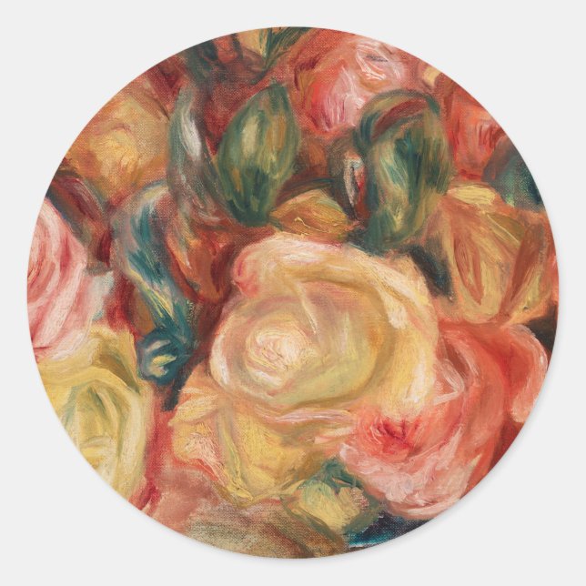 Rose (1912) von Pierre-Auguste Renoir Art Runder Aufkleber (Vorderseite)