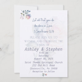 Rose 1 Korinther Christlich Hochzeit Einladung