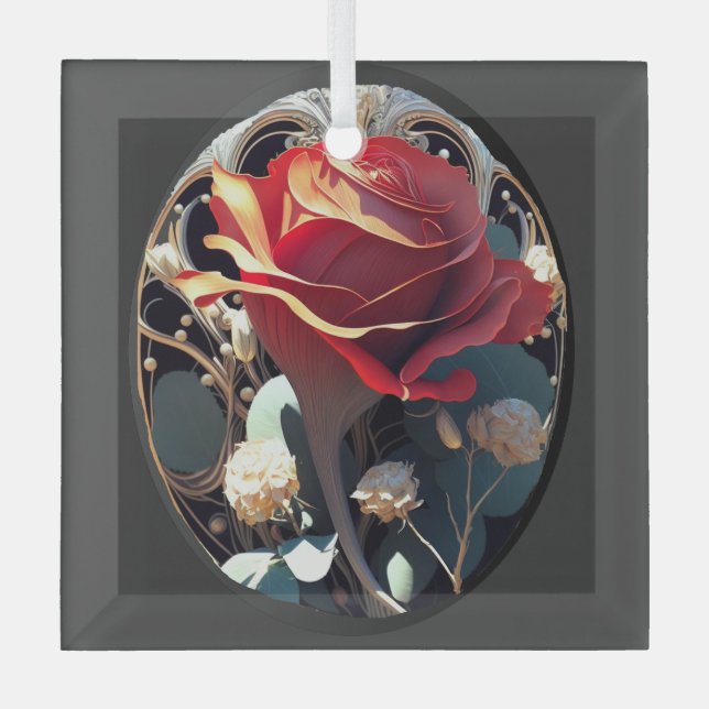 ROSE #1 ORNAMENT AUS GLAS (Vorderseite)