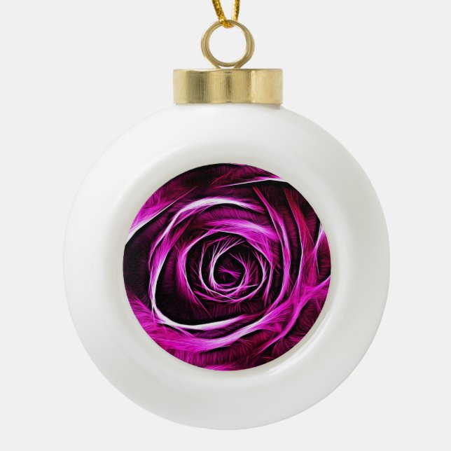 Rose 2014-1101 keramik Kugel-Ornament (Vorderseite)