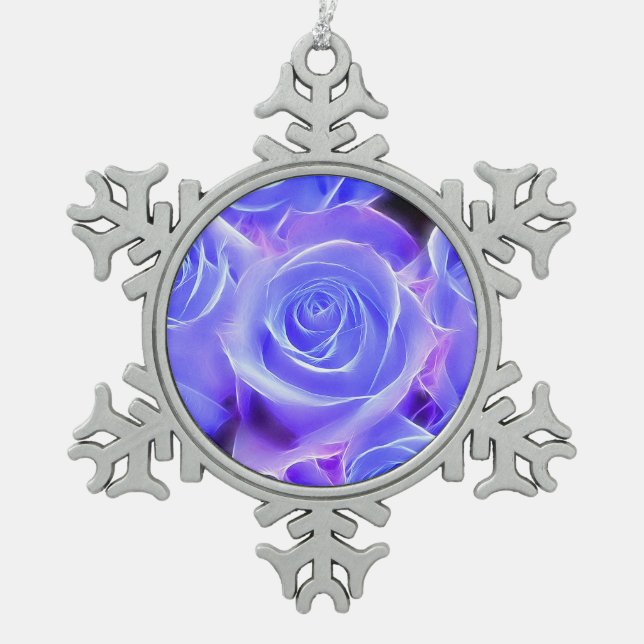 Rose 2014-20927 schneeflocken Zinn-Ornament (Vorderseite)