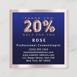 Rose 20 % Rabatt für Logo "Hair Navy Blue Balloon" Terminkarte