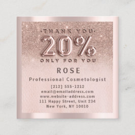 Rose 20% Rabatt Logos Glitzer Ballon Terminkarte