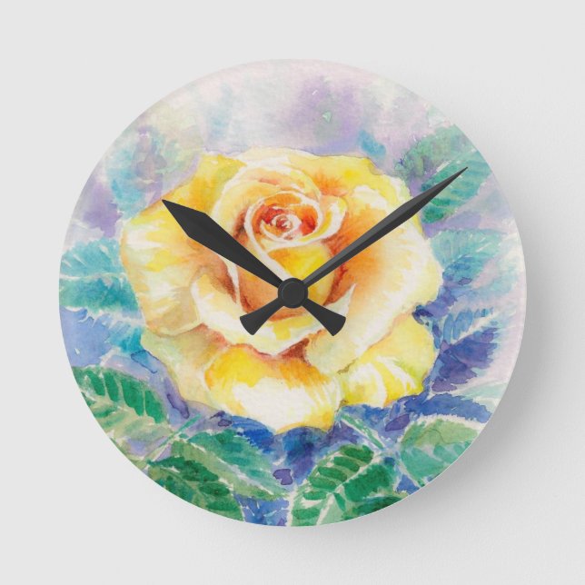Rose 2 runde wanduhr (Vorderseite)
