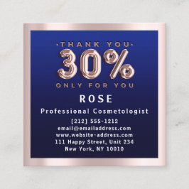 Rose 30 % Rabatt für Logohair Navy Blue Balloon Terminkarte