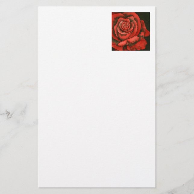 "Rose #3" Blumengeschirr Briefpapier (Vorderseite)