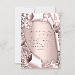 Rose 3D Glitter-Effekt-Rahmen Anfangsbuchstaben El Einladung
