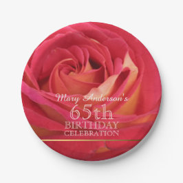 Rose 65. Geburtstagsfeier Teller -2-