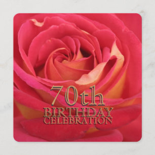Rose 70. Geburtstagsfeier individuelle Einladung