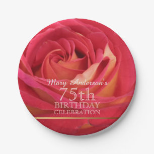 Rose 75. Geburtstagsfeier Teller -2-