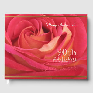 Rose 90. Geburtstagsfeier Custom Gästebuch