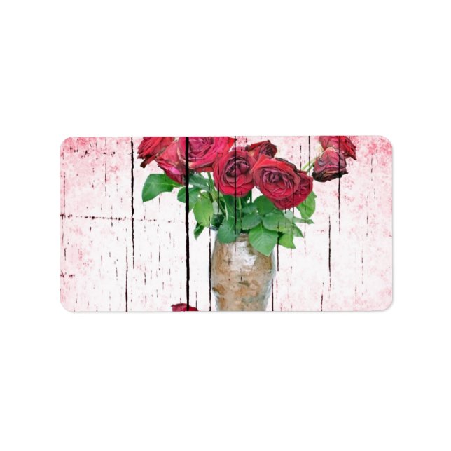Rose-Adressetikett Adressaufkleber (Vorne)
