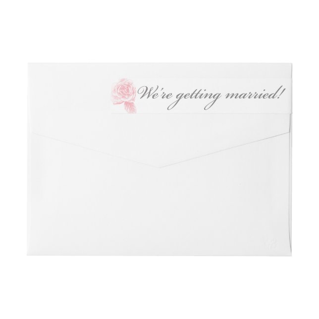 Rose-Adressetikett in Rosa (Rückseite)