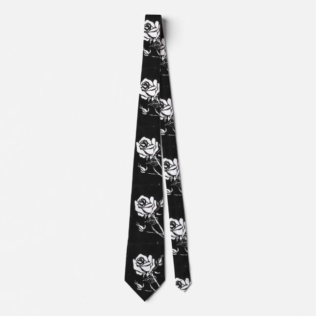 "Rose Alba" Blumengarten Neck Tie Krawatte (Vorderseite)