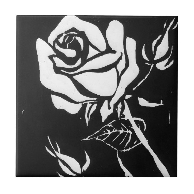 "Rose Alba" Küche Garten Keramik Tile Fliese (Vorderseite)
