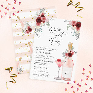 Rosé All Day Brautparty-Einladung Einladung