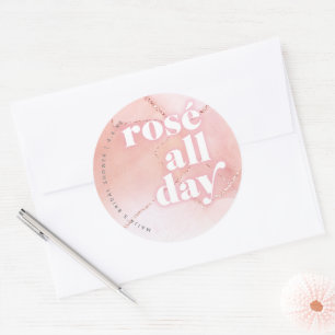 Rosé All Day Favor Aufkleber
