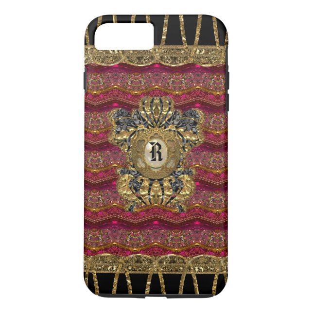 Rose Alley Girly 7 Plus Monogramm Case-Mate iPhone Hülle (Rückseite)