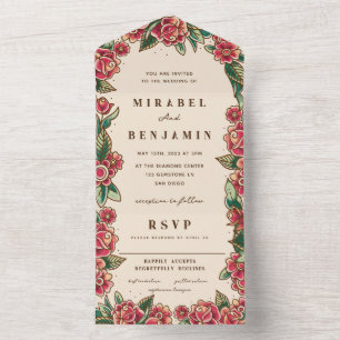 Rose Alte Schule All In One Einladung