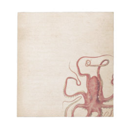 Rose am Meer Rosa Steampunk Octopus Natur Notizblock