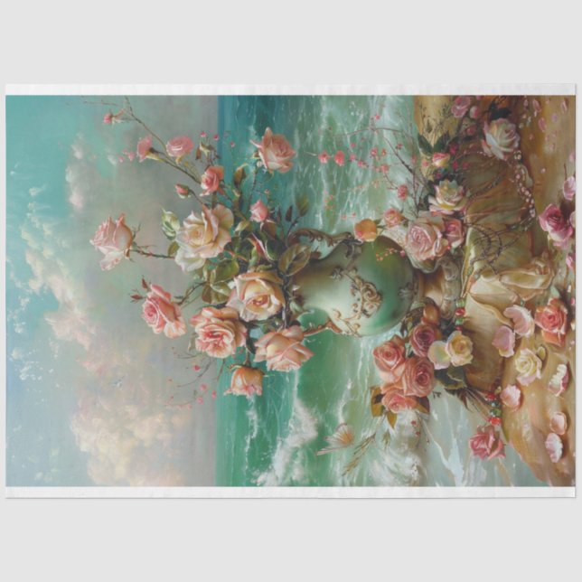 Rose am Meer Seidenpapier (Vorderseite)