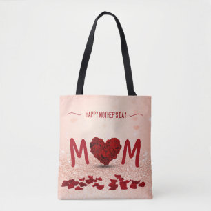 Rose am Muttertag Herz Bouquet - Tote Tasche